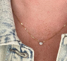 Load image into Gallery viewer, Vintage Oval Diamond Solitaire Necklace