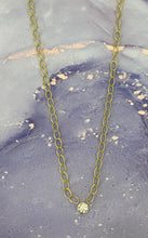 Load image into Gallery viewer, 18K Yellow Gold Vintage Bezel Set Round Diamond Necklace