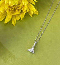 Load image into Gallery viewer, Vintage White Gold Trillion Diamond Pendant Necklace