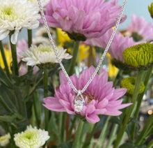 Load image into Gallery viewer, Vintage White Gold Oval Diamond Pendant Necklace