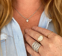 Load image into Gallery viewer, Vintage White Gold Oval Diamond Pendant Necklace