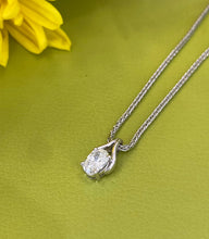 Load image into Gallery viewer, Vintage White Gold Oval Diamond Pendant Necklace