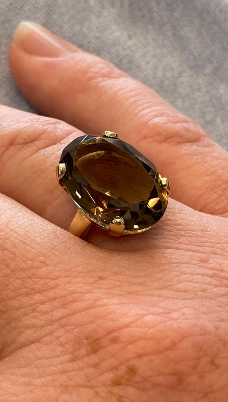 Vintage Earthsong Smoky Quartz Ring
