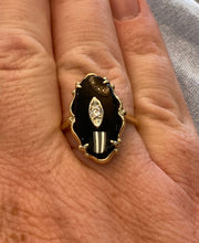 Load image into Gallery viewer, Vintage Onyx and Diamond Ring