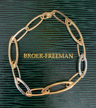 Load image into Gallery viewer, 14K Two Tone Oval Link Bracelet