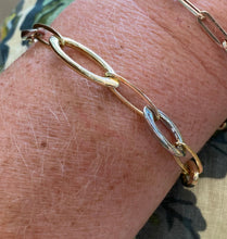 Load image into Gallery viewer, 14K Two Tone Oval Link Bracelet