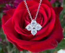 Load image into Gallery viewer, Diamond Quatrefoil Pendant Necklace