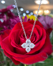 Load image into Gallery viewer, Diamond Quatrefoil Pendant Necklace