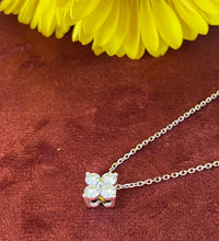 Load image into Gallery viewer, Petite Diamond Quatrefoil Pendant Necklace
