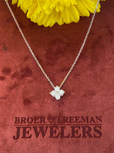 Load image into Gallery viewer, Petite Diamond Quatrefoil Pendant Necklace