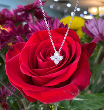 Load image into Gallery viewer, Petite Diamond Quatrefoil Pendant Necklace