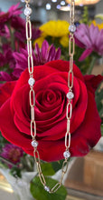 Load image into Gallery viewer, Two Tone Gold Paperclip Diamonds By The Yard Necklace
