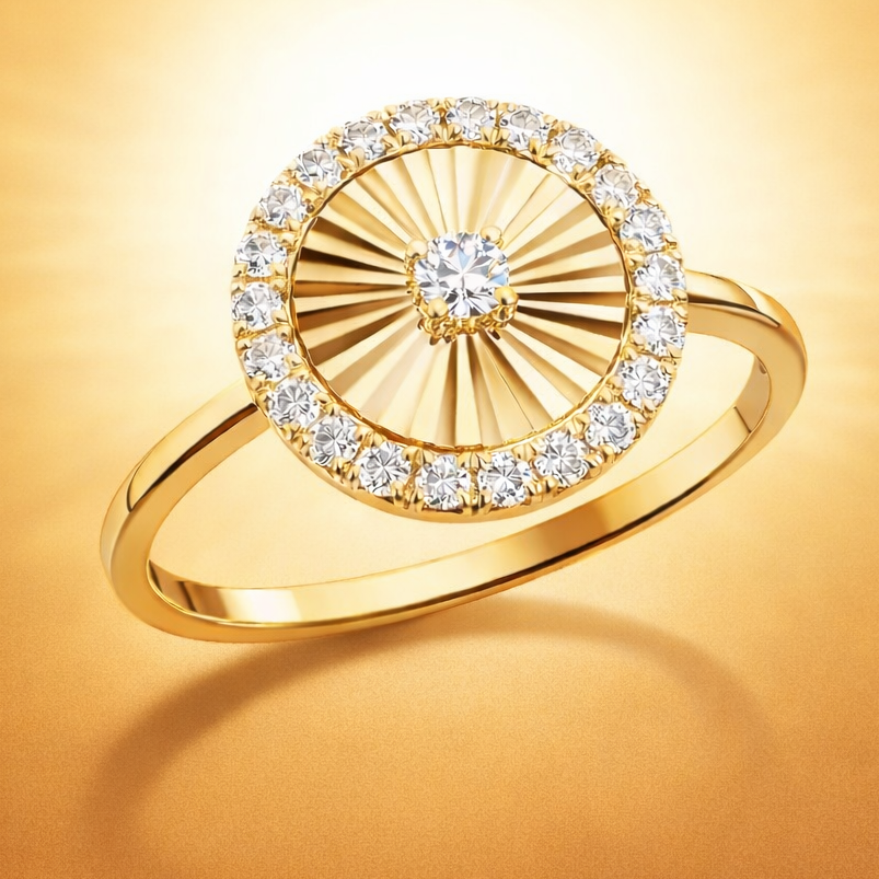 The Gilded Ray Diamond Ring