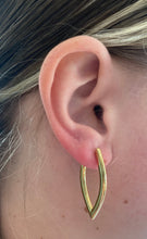 Load image into Gallery viewer, Yellow Gold "V" Hoop Style Earrings