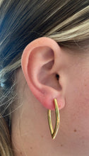 Load image into Gallery viewer, Yellow Gold "V" Hoop Style Earrings