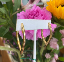 Load image into Gallery viewer, Yellow Gold "V" Hoop Style Earrings