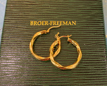 Load image into Gallery viewer, Yellow Gold Slow Twist Hoops