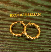 Load image into Gallery viewer, Yellow Gold Beaded Hoop Earrings