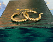Load image into Gallery viewer, Yellow Gold With-A-Twist Round Hoops