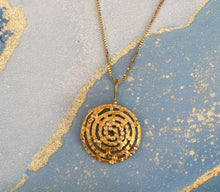 Load image into Gallery viewer, Diamond and Yellow Gold Swirl Pendant Necklace