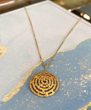 Load image into Gallery viewer, Diamond and Yellow Gold Swirl Pendant Necklace
