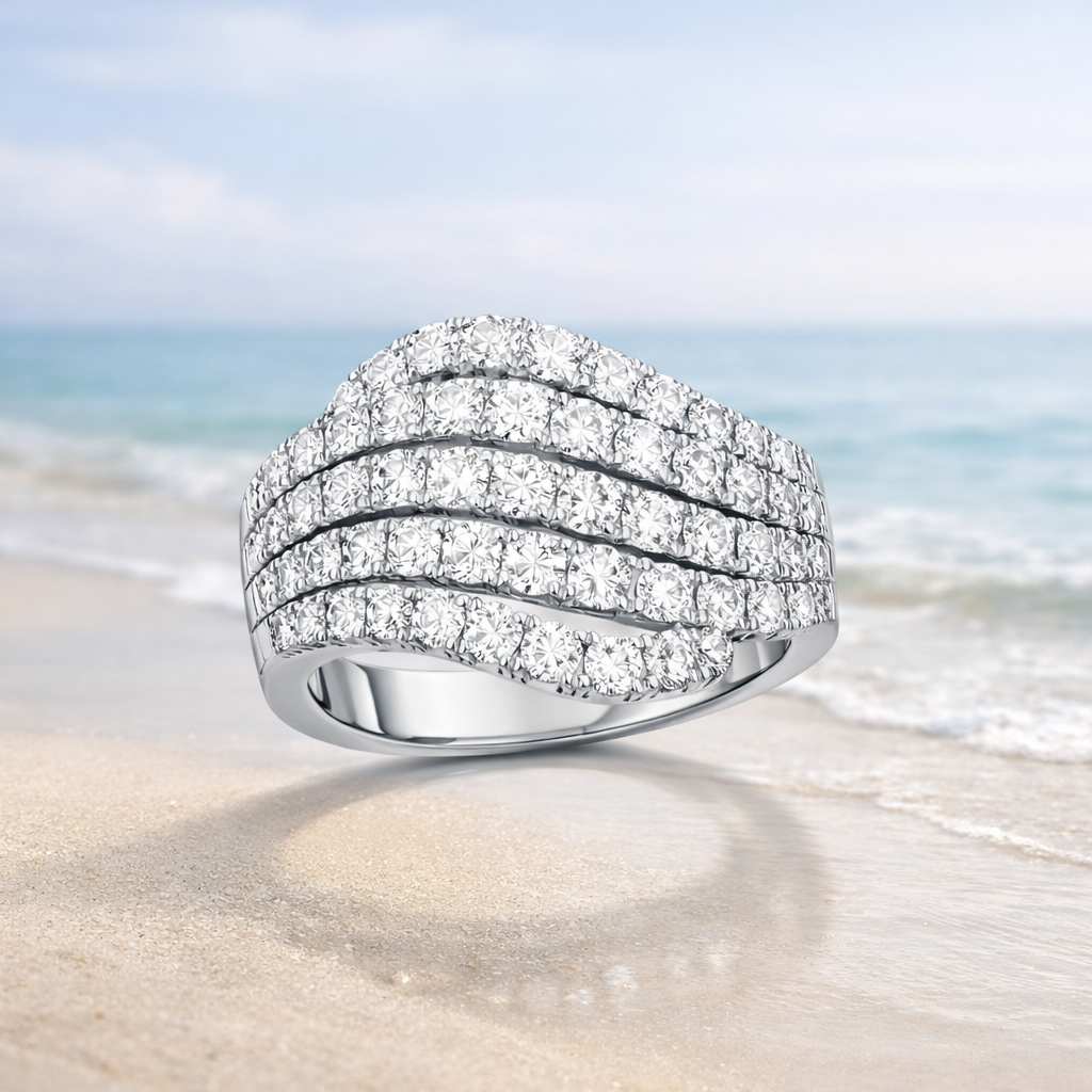 The Shoreline Shell Diamond Ring