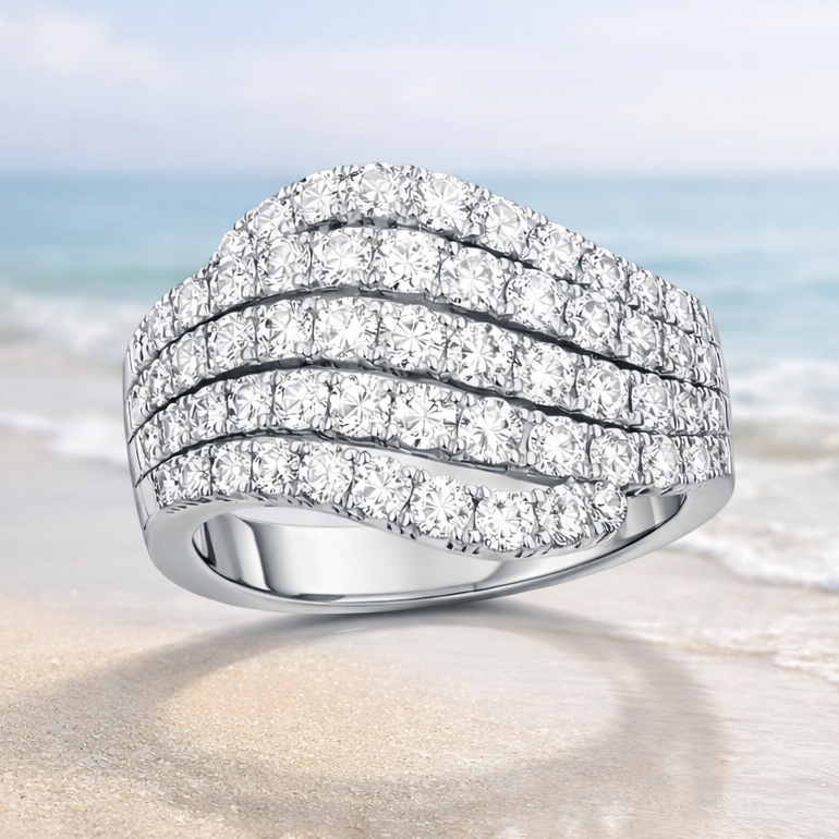 The Shoreline Shell Diamond Ring