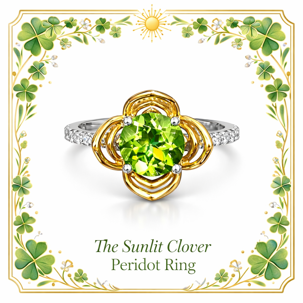 The Sunlit Clover Peridot Ring