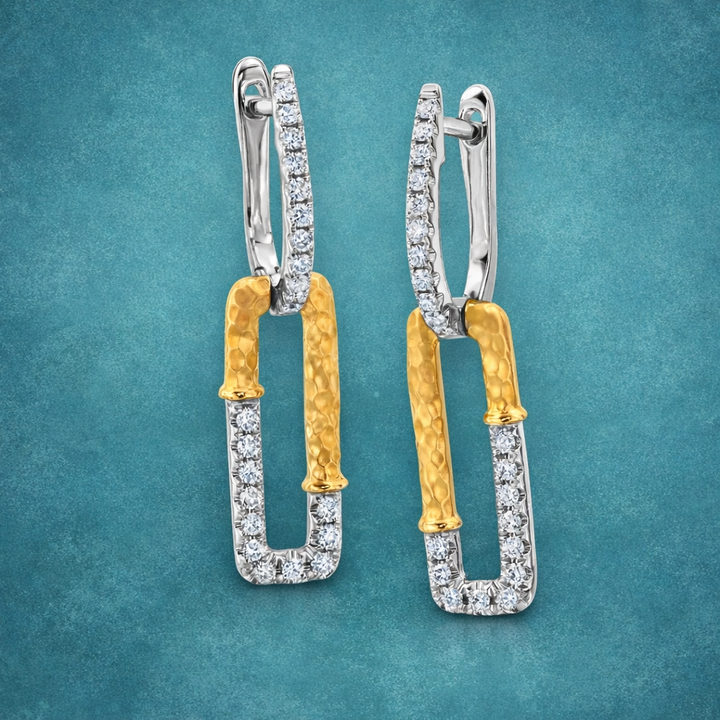 The Gilded Link Diamond Drop Earrings