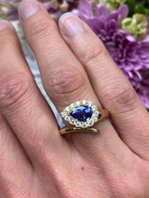 Load image into Gallery viewer, Pear Tanzanite Diamond Halo Ring