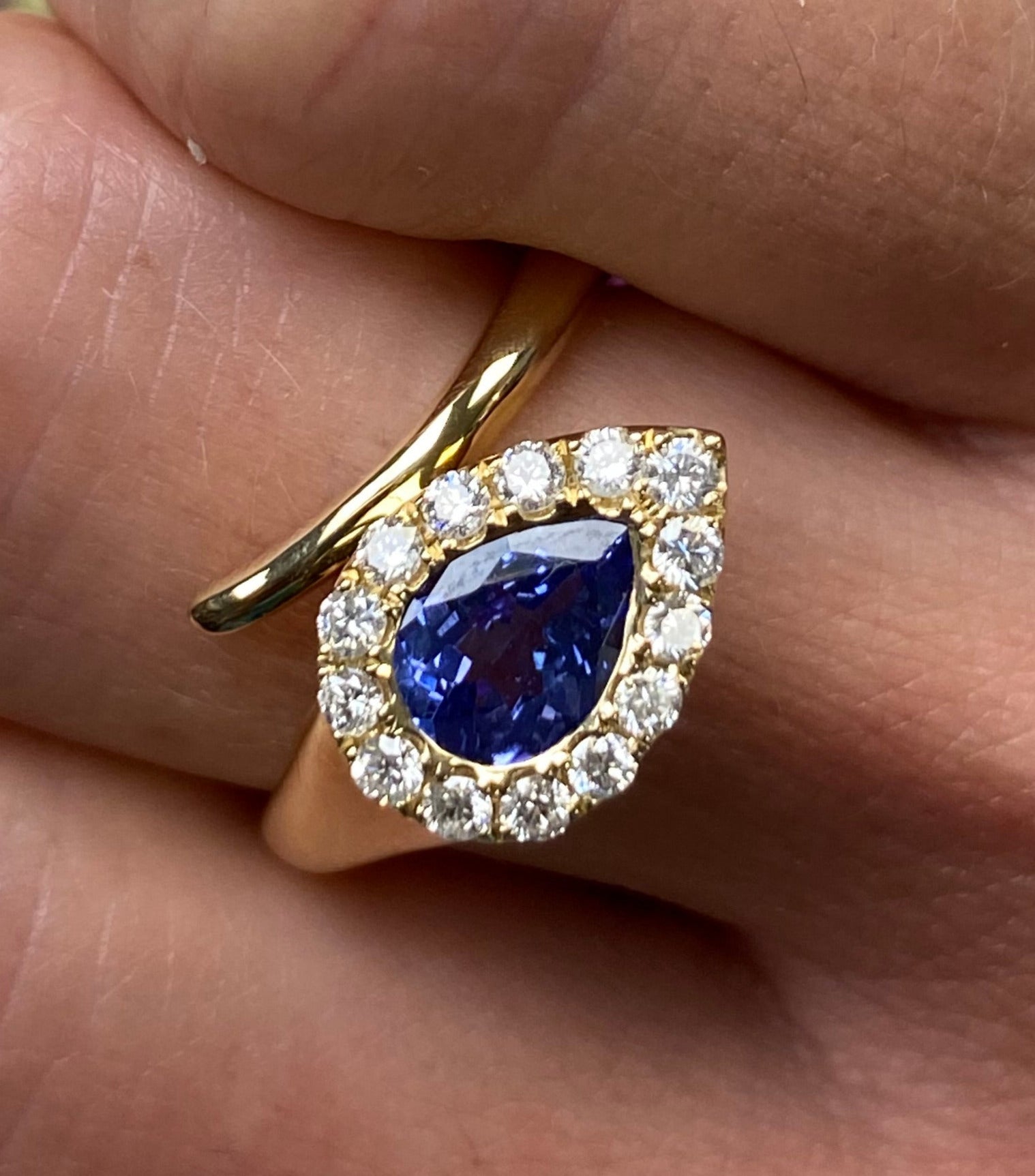 Tanzanite and Diamond Temptation Serpent Ring