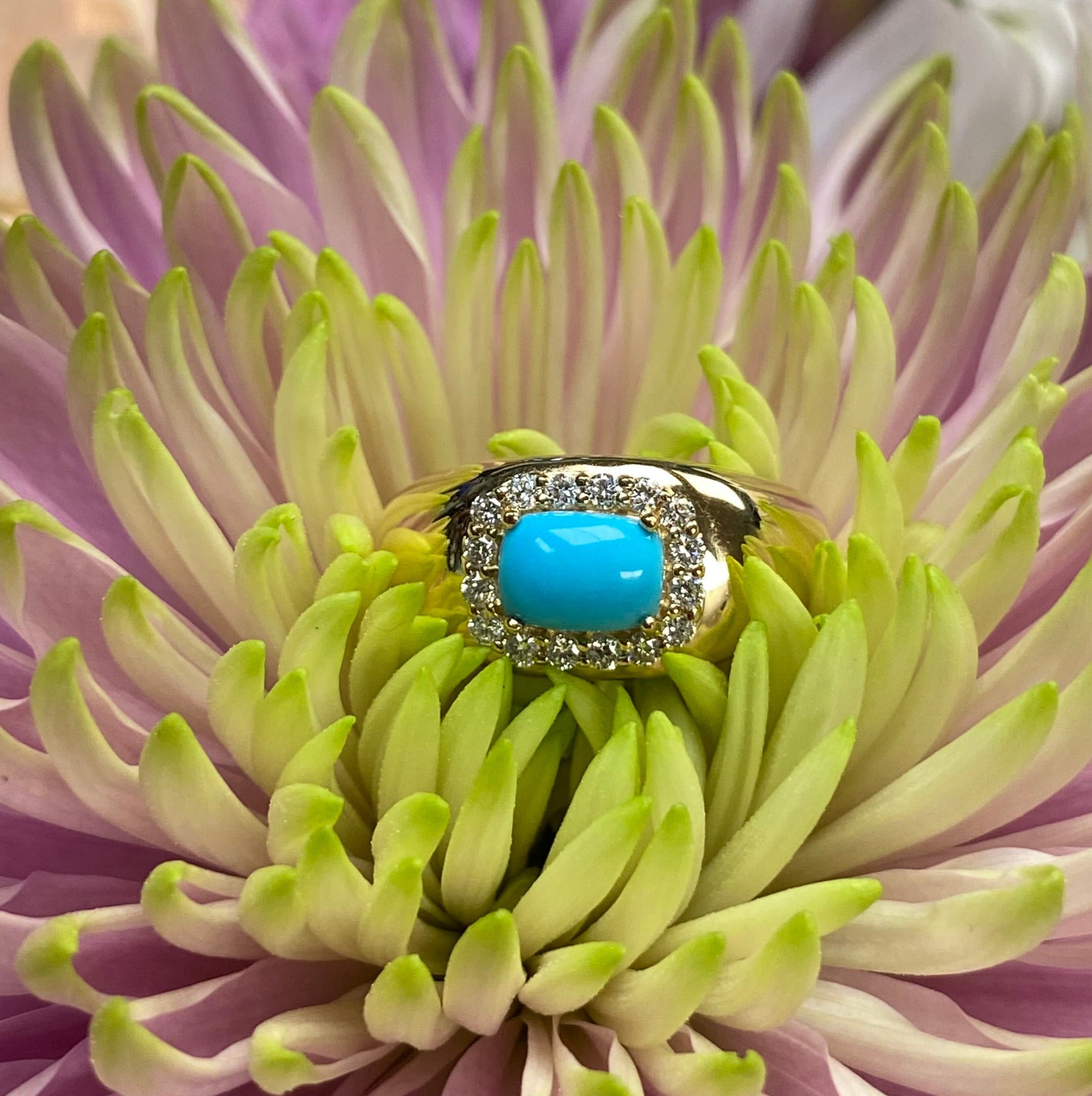 Golden Mesa Turquoise & Diamond Ring