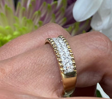 Load image into Gallery viewer, Pave Diamond and Beaded Yellow Gold Band
