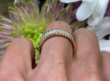 Load image into Gallery viewer, Pave Diamond and Beaded Yellow Gold Band
