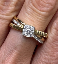 Load image into Gallery viewer, Tri Band Criss-Cross Diamond Ring