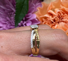Load image into Gallery viewer, Tri Band Criss-Cross Diamond Ring