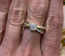 Load image into Gallery viewer, Tri Band Criss-Cross Diamond Ring
