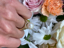 Load image into Gallery viewer, Prominent Pearl Textured Yellow Gold Ring