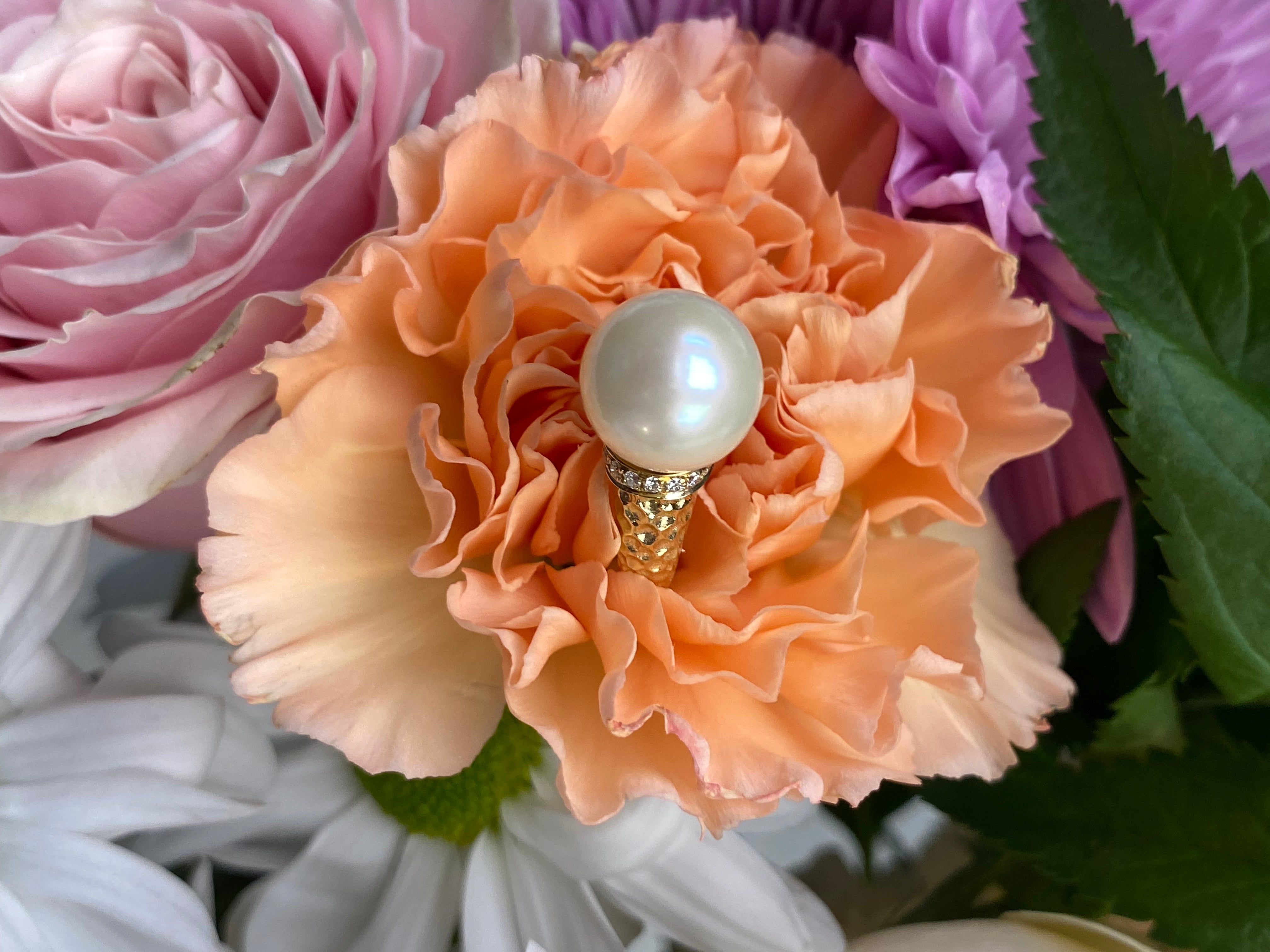 The Majestic Pearl and Diamond Ring