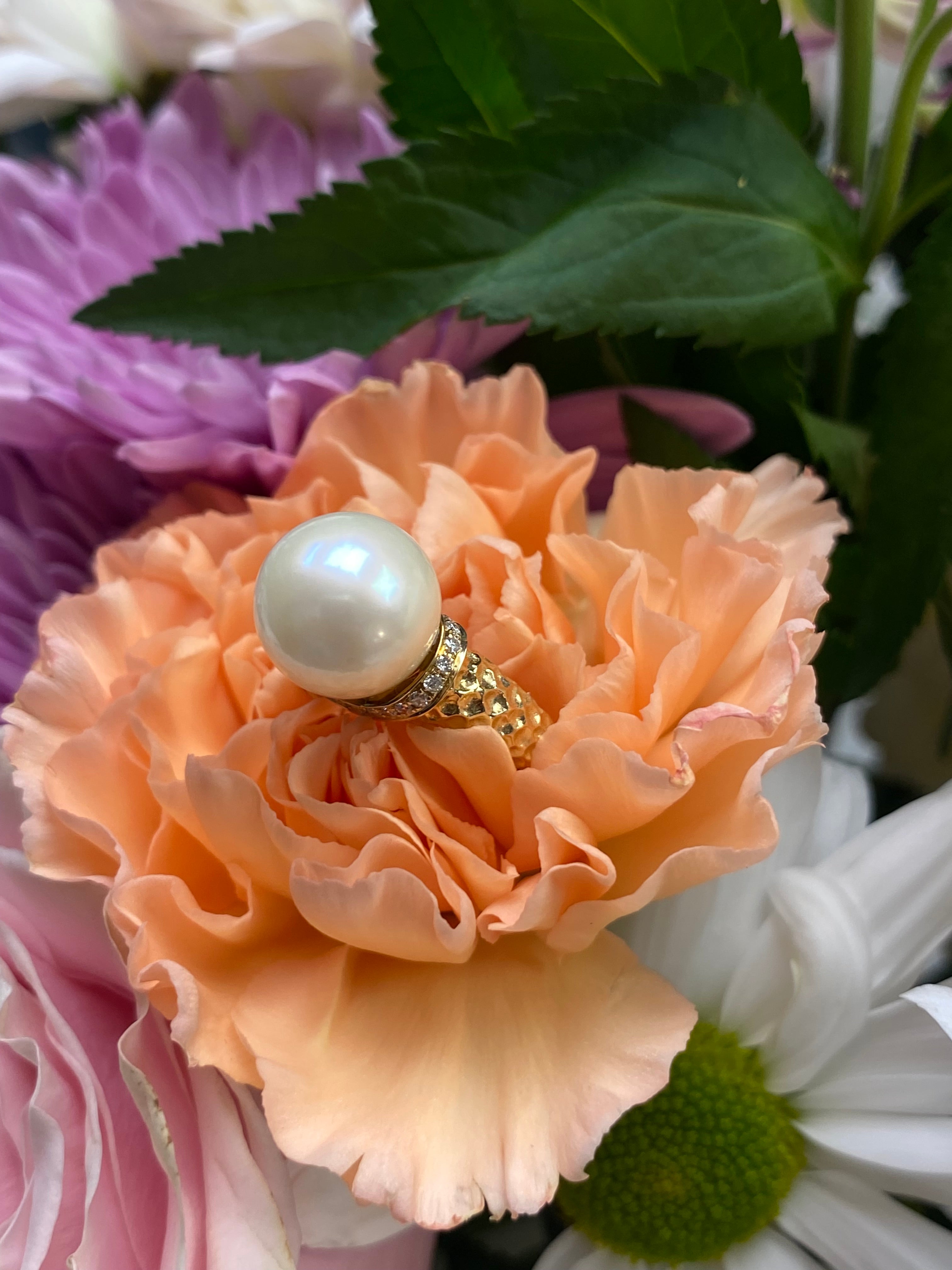 The Majestic Pearl and Diamond Ring