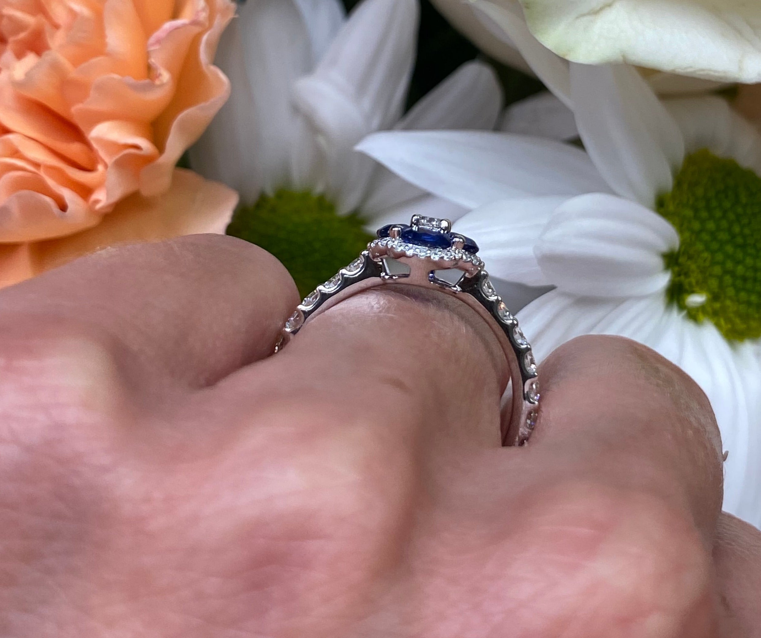 Blue Velvet Sapphire and Diamond Ring