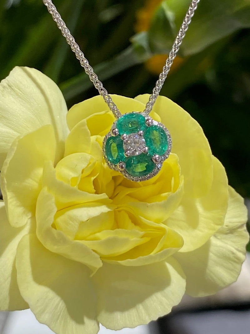 Four-Leaf Fancy Emerald Necklace