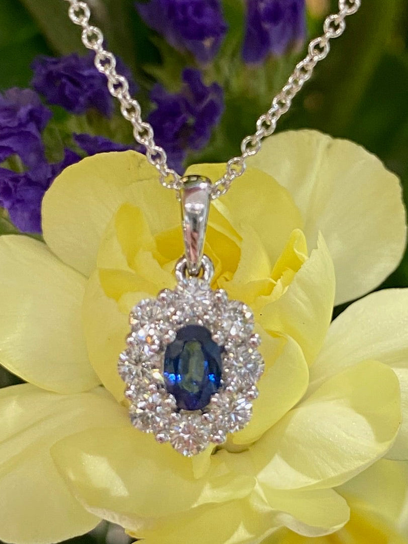 The Midnight Bloom Sapphire and Diamond Necklace