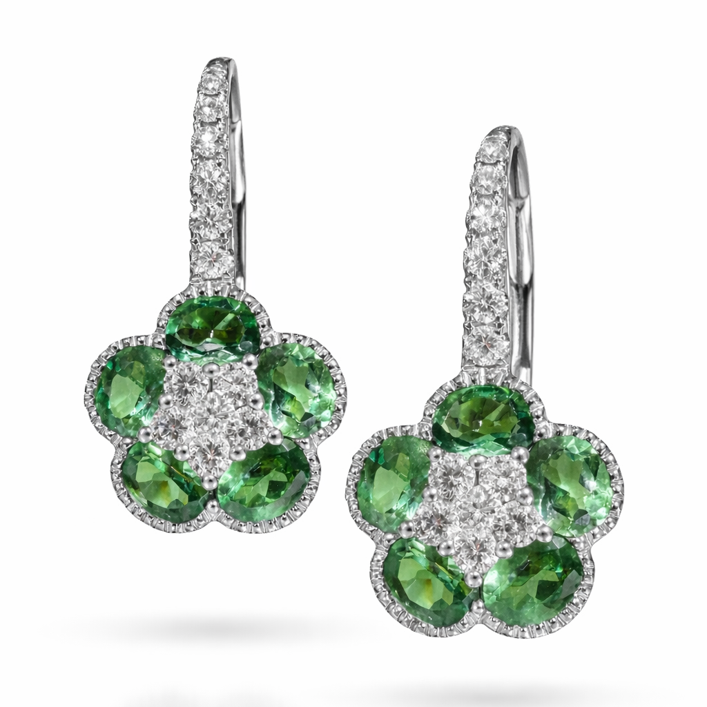Green Meadow Tsavorite & Diamond Earrings