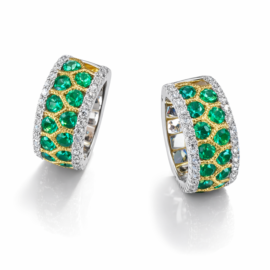 The Emerald Tapestry Diamond Earrings