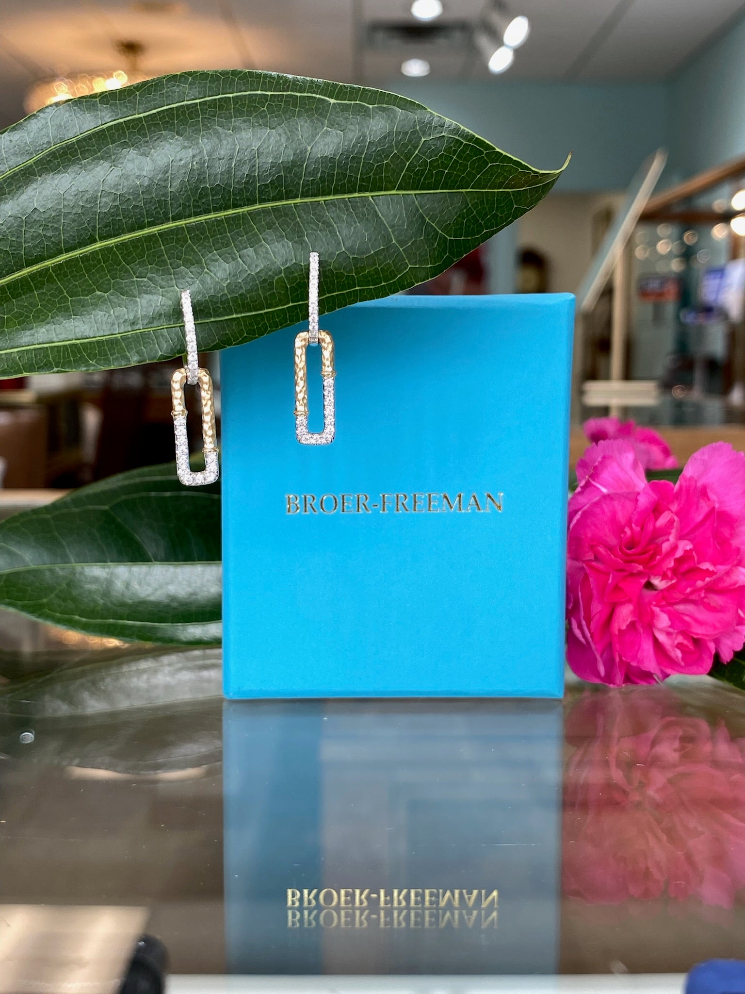 The Gilded Link Diamond Drop Earrings