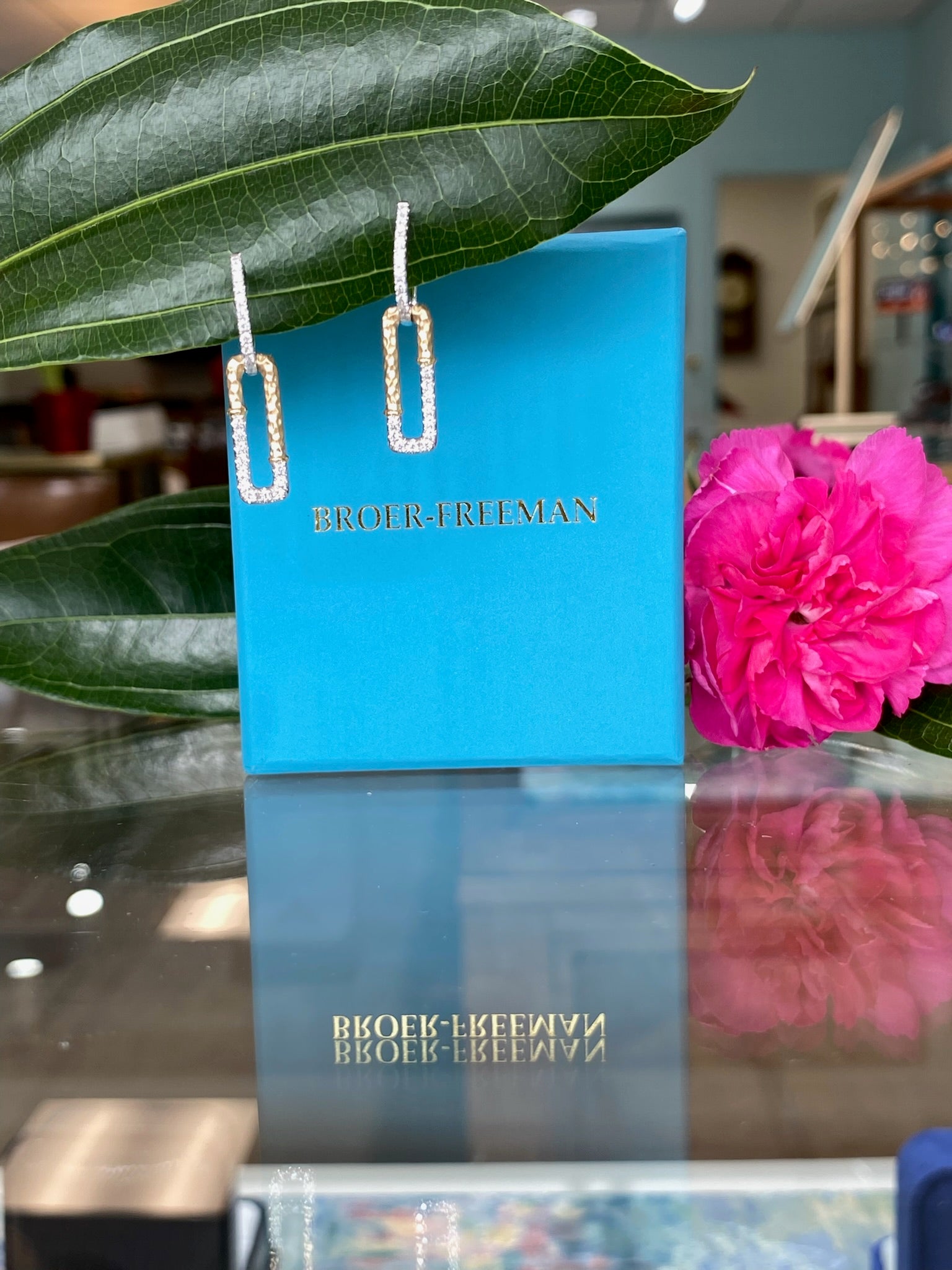 The Gilded Link Diamond Drop Earrings