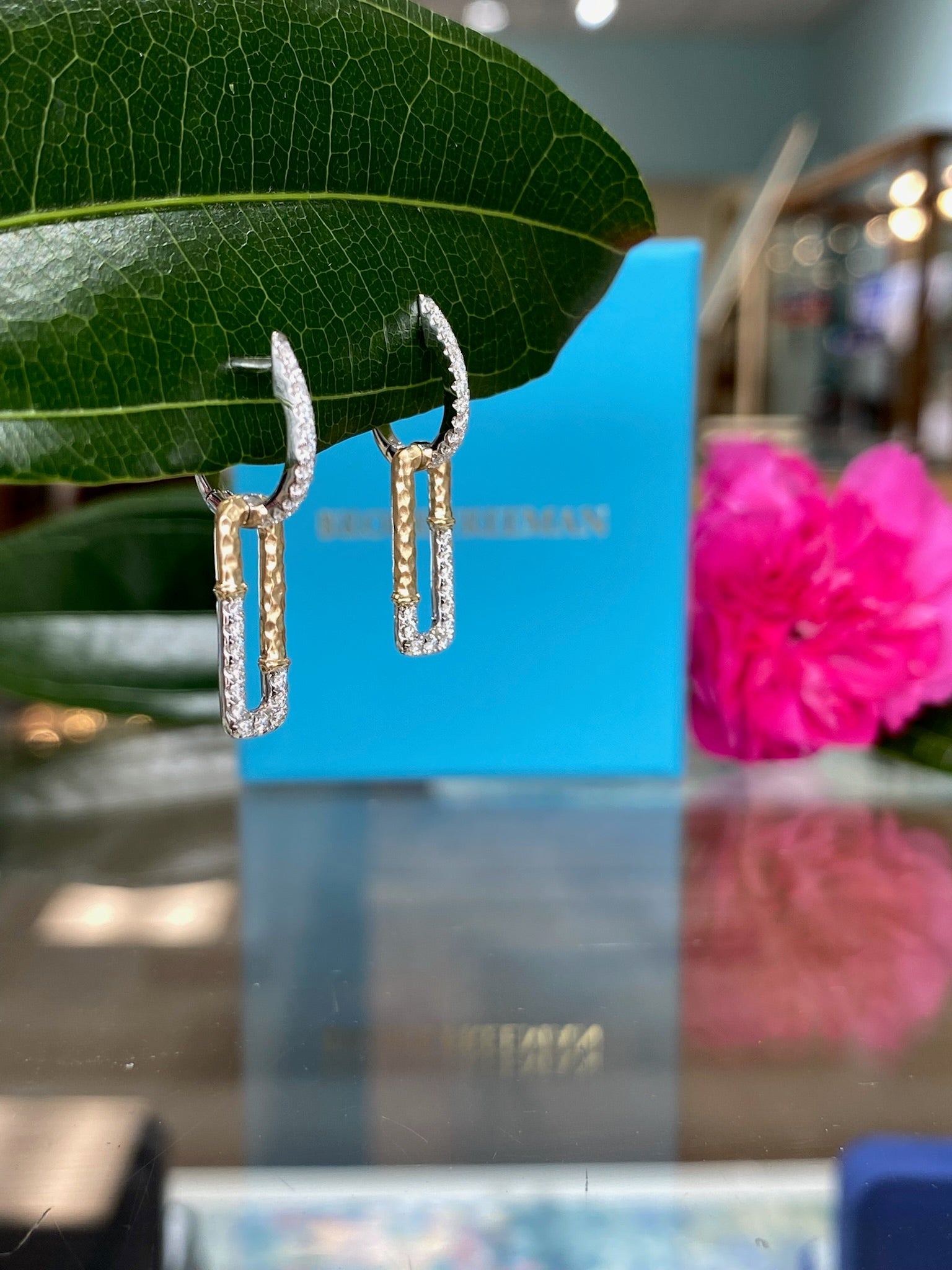 The Gilded Link Diamond Drop Earrings