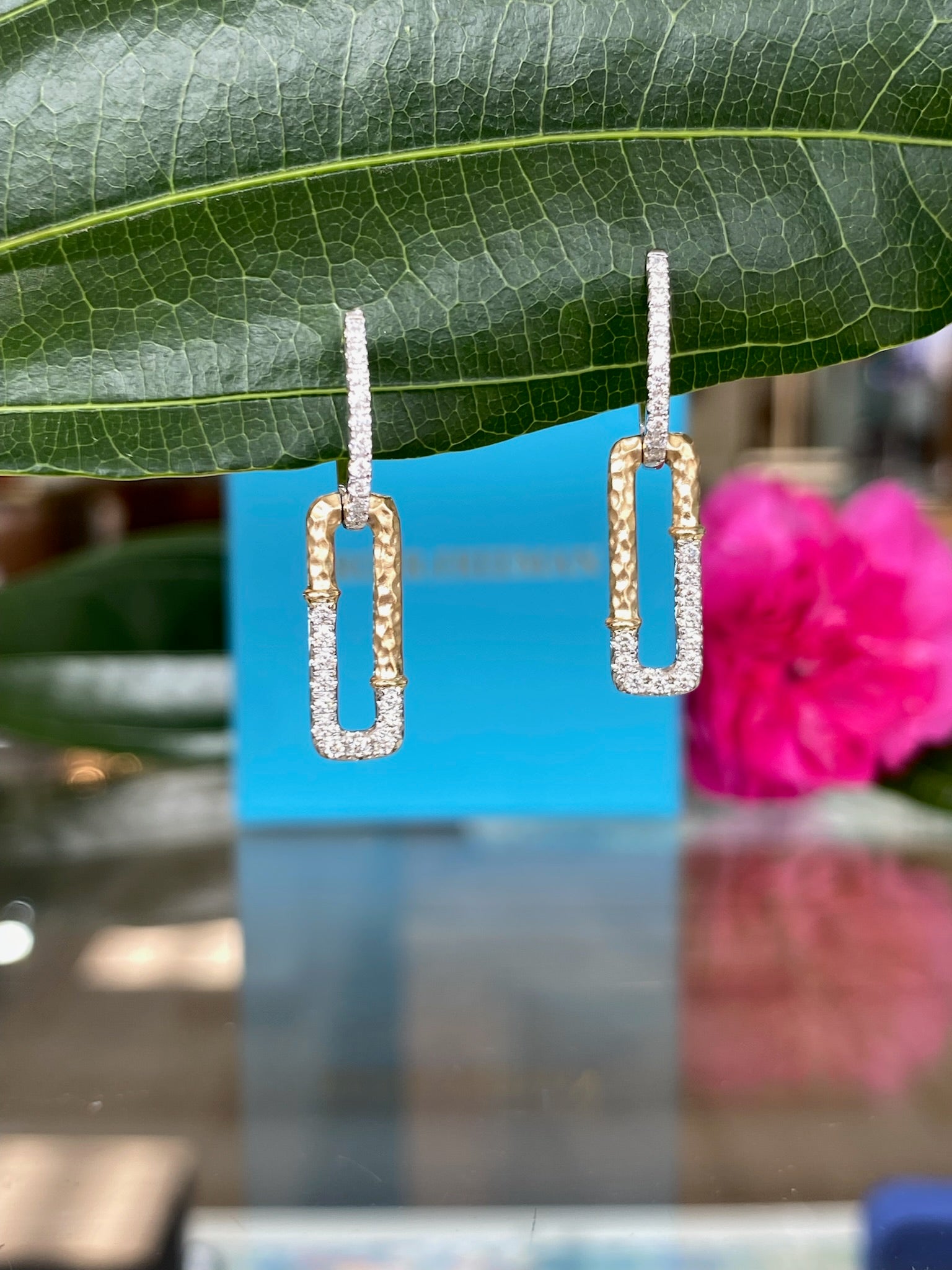 The Gilded Link Diamond Drop Earrings