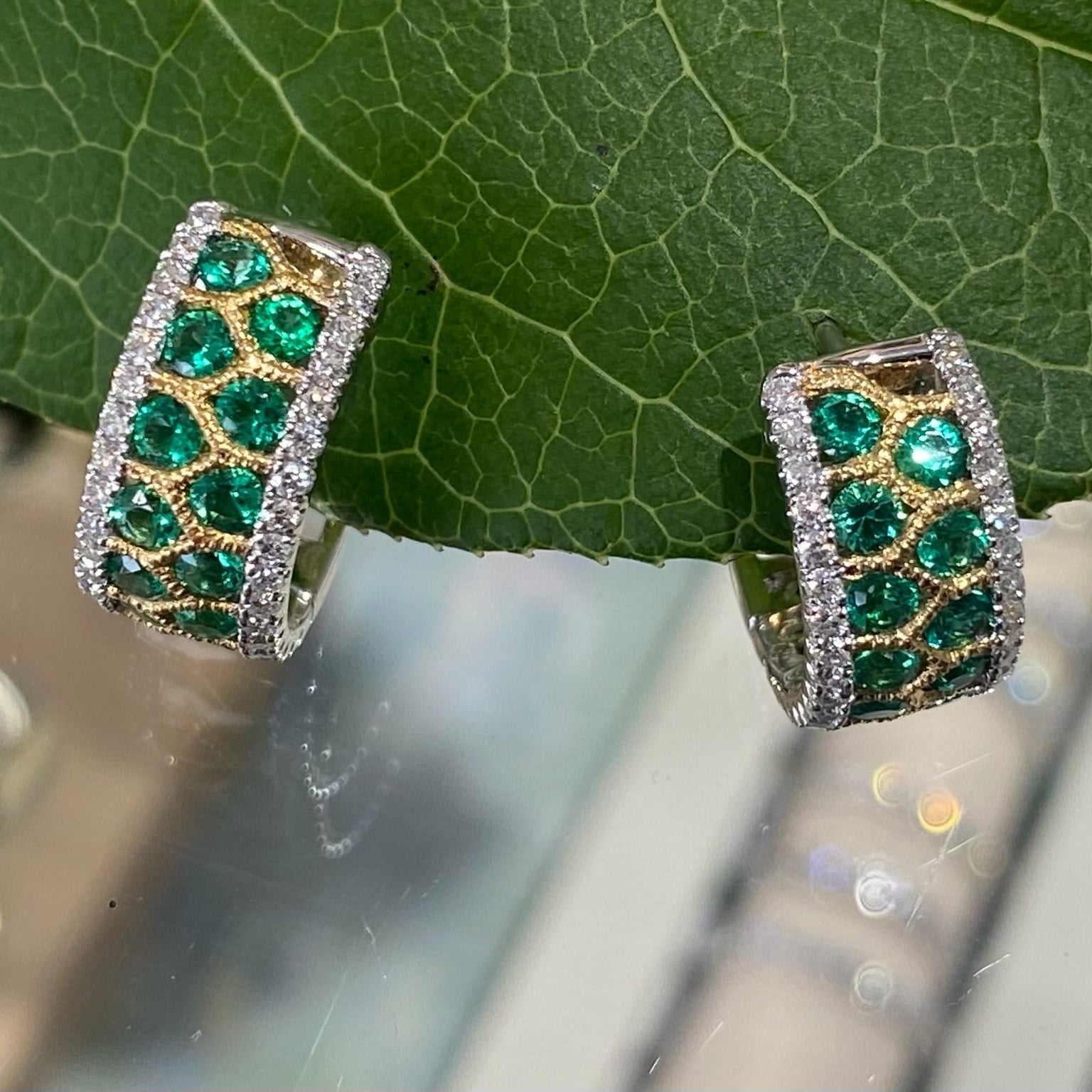 The Emerald Tapestry Diamond Earrings
